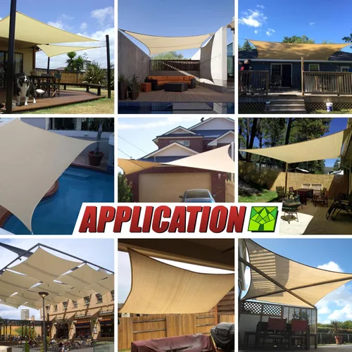 Vista 8 de Colourtree Toldo rectangular personalizado UPF50, toldo rectangular con bloqueo UV, estándar comercial, resistente, 190 GSM, 3 años de garantía