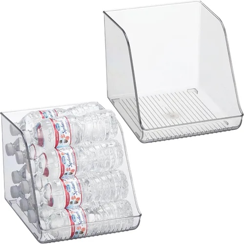 Vista 14 de Organizador de botellas de agua iDesign para refrigerador o despensa - Transparente - Fabricado en EE. UU