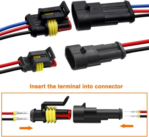 Vista 3 de 20 Kits 2 y 3 Pin Conector Enchufe Automotriz Conector Eléctrico 3 Cable Impermeable Conector Rápido Conexión Reemplazo