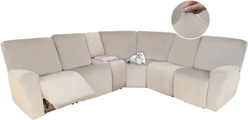 Vista 67 de HDCAXKJ Fundas de sofá seccional reclinable de terciopelo, cubierta de sofá seccional en forma de L, lavable, elástica, suave, para rincón