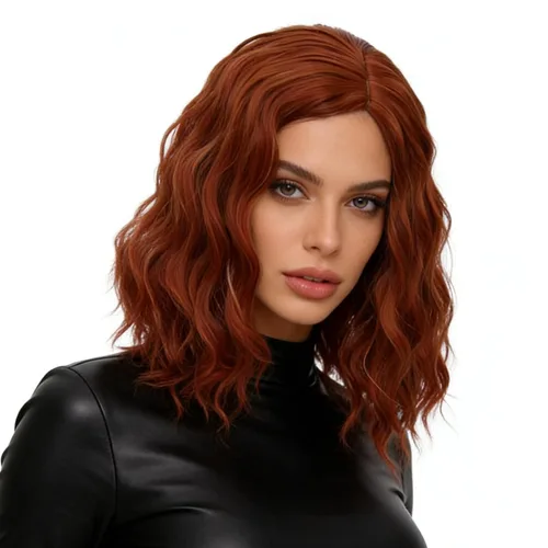 Vista 8 de Aicos Fashion - Peluca de pelo corto y rizado de 35 cm, resistente al calor, para uso diario o para carnaval, fiesta de disfraces, cosplay, peluca