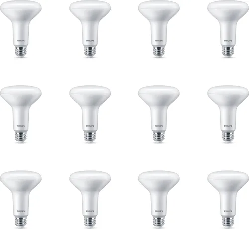 Vista 2 de Philips LED Bombilla BR30 regulable esmerilada sin parpadeo – Tecnología EyeComfort – 650 lúmenes y sin parpadeo – Bombilla A19 esmerilada regulable