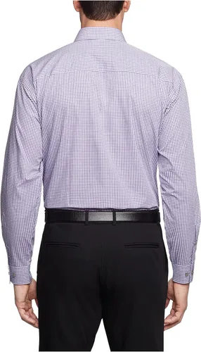 Vista 2 de Kenneth Cole Men's Dress Shirt Regular Fit Checks and Stripes (Patterned)