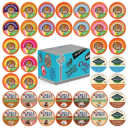 Vista 14 de Crazy Cups Paquete variado de cápsulas de café descafeinado con sabor compatibles con cafeteras Keurig K Cup, 40 unidades, muestras de café