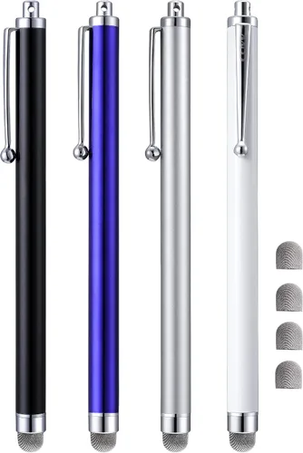 Vista 7 de Stylus, 4 lápices capacitivos de punta de fibra de malla de 5.0 pulgadas para pantalla táctil, compatibles con iPad, iPhone, Kindle Fire, 4 puntas