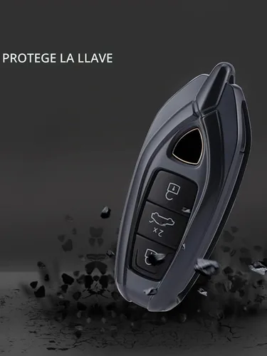Vista 5 de Funda protectora de aleación de aluminio para llavero compatible con Lamborghini URUS 2021-2022 (negro)