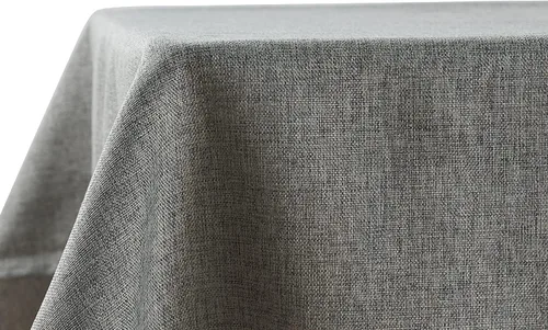 Vista 2 de STP GOODS Mantel rectangular de lino sintético, resistente al agua, para comedor, otoño, mantel plegable para mesa de comedor (verde, 59.1 x 59.1 in)