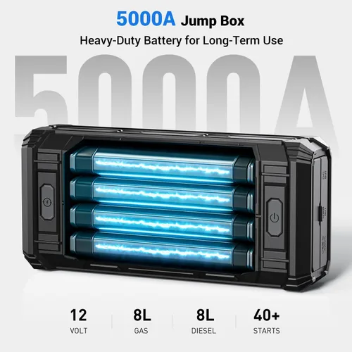 Vista 3 de AVAPOW TJ18 Arrancador de coche – 5000A 12V batería arrancador portátil