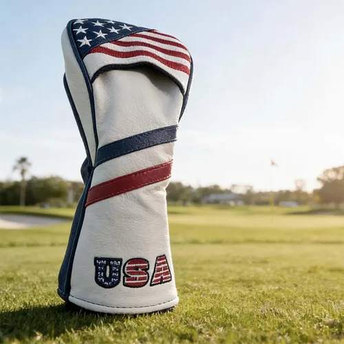 Vista 5 de GOOACTION USA Golf Club 3 5 Fairway Wood Headcover American Stars and Stripes Flag Cuero sintético Patriótico Head Covers Protector