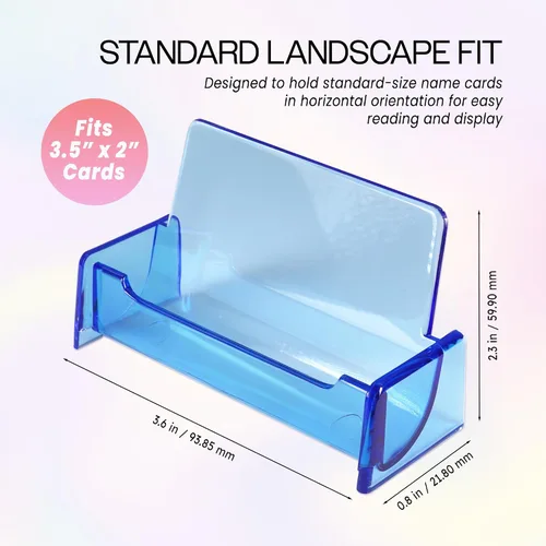 Vista 2 de Beauticom - Soporte organizador de tarjetas de visita de estilo estándar para oficinas, recepcionistas, salones y negocios (azul, 6 piezas)
