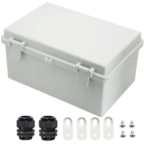 Vista 14 de Zulkit - Caja de conexiones plástico ABS impermeable IP65 - Cajas eléctricas con carcasa con bisagras para exteriores universales - Recinto