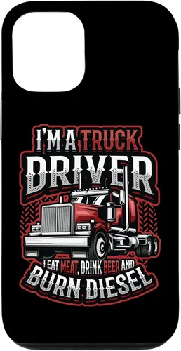 Vista 28 de Truck Driver Eat Meat Drink Beer and Burn Diesel Semi Truck Case for iPhone 17