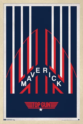 Vista 7 de Trends International Top Gun - Póster de pared de casco Maverick, 14.725 x 22.375 pulgadas, versión enmarcada de madera de granero