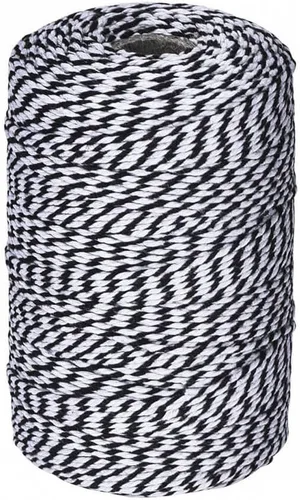 Vista 9 de Cuerda de cuerda negra, cordel de panaderos de algodón de 656 pies, cordón de algodón para manualidades, cordel de regalo, cuerda navideña, cuerda