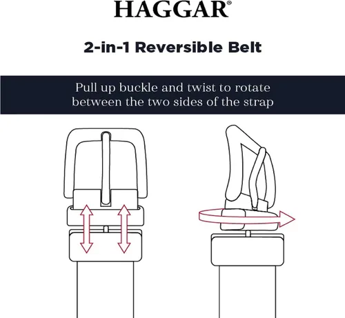 Vista 7 de Haggar Vestido de cinturón reversible y casual para hombre
