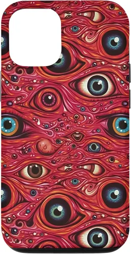Vista 27 de iPhone 13 Weirdcore Dreamcore Horror Trippy psicodélico Estuche de globos oculares