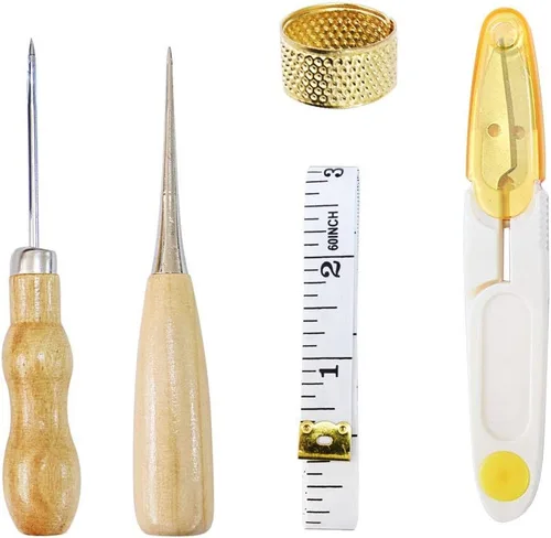 Vista 2 de Vitoki Kit de reparación de tapicería, paquete de 29 agujas de coser a mano, hilo de lona y agujas, cinta métrica, agujas de costura de ojos grandes