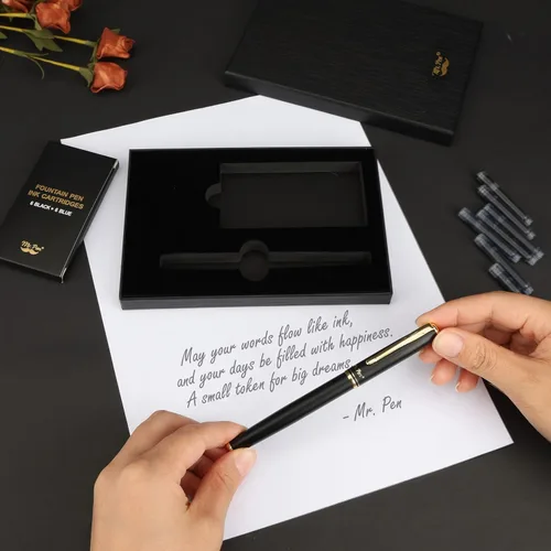 Vista 6 de Mr. Pen - Juego de pluma estilográfica, 6 cartuchos de repuesto de tinta Pluma estilográfica recargable con cartuchos de tinta negra y azul