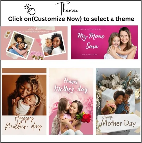 Vista 2 de Cartel de feliz día de la madre, pancarta personalizada para el día de la madre, decoración de fiesta, fiesta del día de la madre, regalo del día