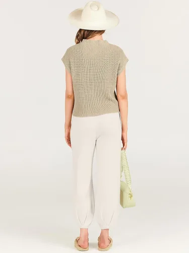 Vista 4 de ANRABESS Conjunto de dos piezas para mujer, suéter de punto y pantalones de cintura alta