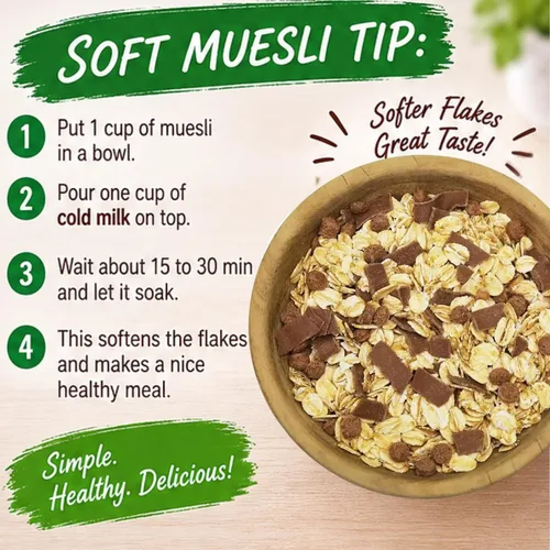 Vista 6 de Seitenbacher Muesli #5 Choco Muesli, paquete de 3 bolsas de 16 onzas, fabricadas en Alemania