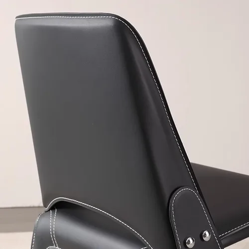 Vista 7 de JKGHK Leather Dining Chairs, Armless Room Chairs, Upholstered Kitchen Chair with Backrest, Side Chair with Metal Legs, for Bedroom, Cafe Brown