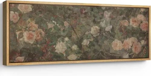 Vista 8 de SIGNFORD Lienzo enmarcado extragrande para pared, diseño de flores silvestres, paisaje, campo escénico con flores florecientes, ilustraciones