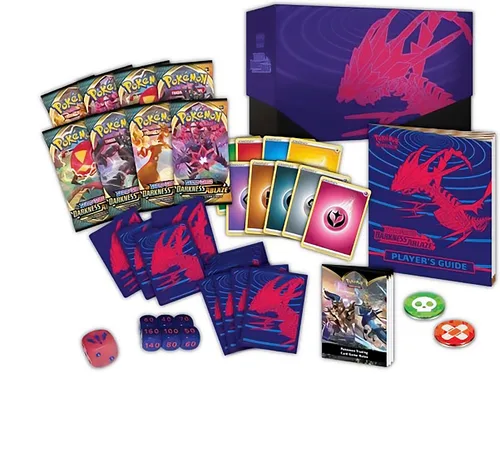 Vista 2 de Pokémon TCG: Caja de Entrenador Élite Espada y Escudo Oscuridad Incandescente, Multicolor