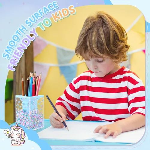 Vista 4 de Zonon 2 soportes para bolígrafos de burbujas para escritorio, lindo organizador de brochas de maquillaje y portalápices con un divertido diseño