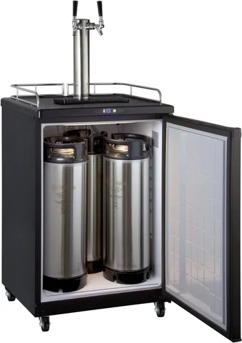 Vista 5 de Kegco Dispensador de barriles, negro, 2 grifos
