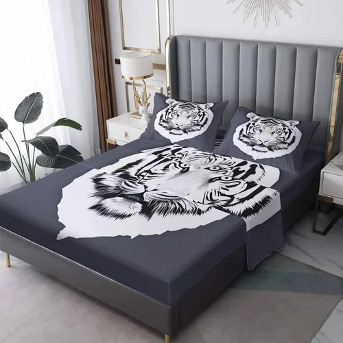 Vista 8 de Phoenix Sheets - Juego de sábanas de 3 piezas con estampado de animales de fantasía, sábanas y fundas de almohada de 3 piezas, sábana bajera