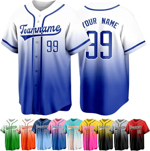 Vista 26 de Custom Baseball Jersey Personalized Short Sleeve Team Sport Uniform Baseball Shirt for Men Women Youth Boy
