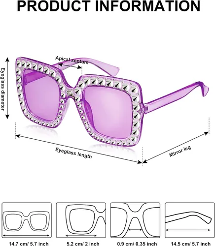 Vista 2 de 9 pares de gafas de sol cuadradas de gran tamaño con marco AC para mujer