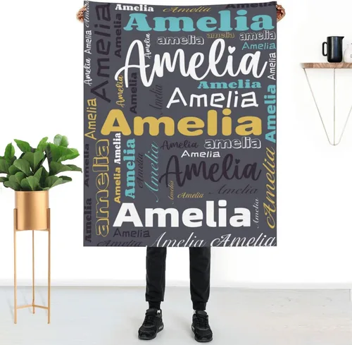 Vista 20 de Mantas personalizadas con nombre para niños, mantas de bebé personalizadas para niñas y niños con nombre, mantas de bebé personalizadas con nombre
