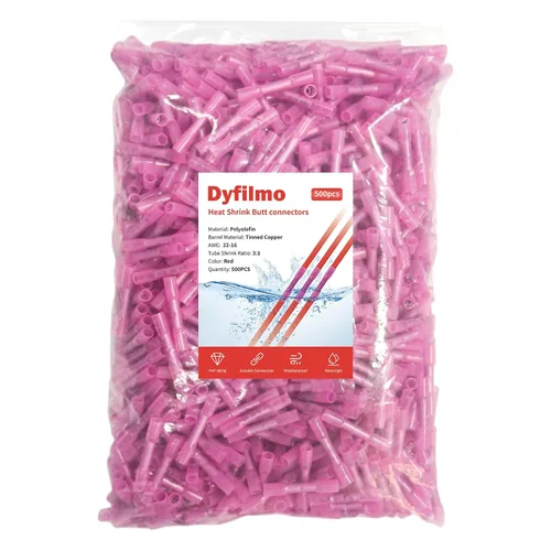 Vista 15 de Conectores de Empalme Termorretráctiles, 200 Piezas 12-10 AWG Amarillos Conectores de Cable Eléctrico Impermeables Grado Marino Automotriz