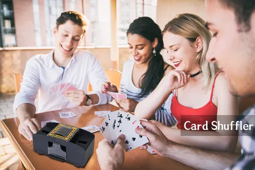 Vista 10 de Barajador Automático de Tarjetas, Máquina Barajadora de Póker Eléctrica Operada con Pilas para 1-2 Barajas, para Cartas de Juego/UNO