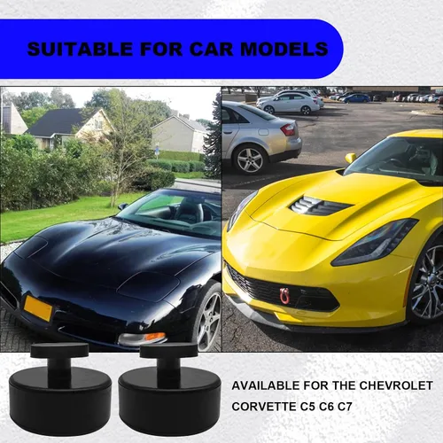 Vista 7 de 4 piezas de almohadilla para gato compatible con Chevrolet Corvette C5 C6 C7, almohadillas de punto de elevación de goma con adaptador