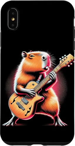 Vista 11 de iPhone 16 Capybara Playing Guitar Like A Rocker Guitarist Rock'n Roll Case
