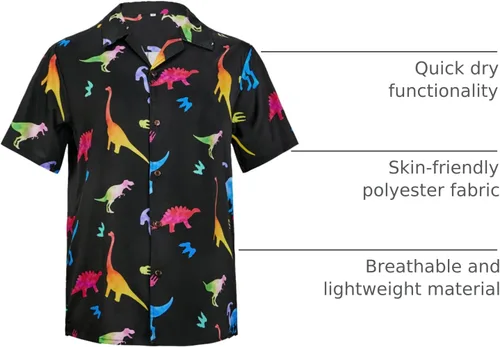 Vista 72 de Camisa hawaiana para hombre, con estampado floral, cómoda, con botones, casual, manga corta, ropa de playa para hombre
