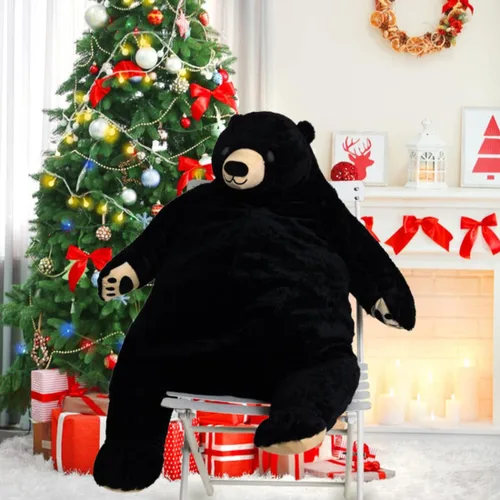 Vista 3 de SNOWOLF Djungelskog Oso Gigante de Simulación Juguete de Oso de Peluche Animal de Peluche Muñeca de Felpa Enorme Tierno Oso Negro de Vida Silvestre
