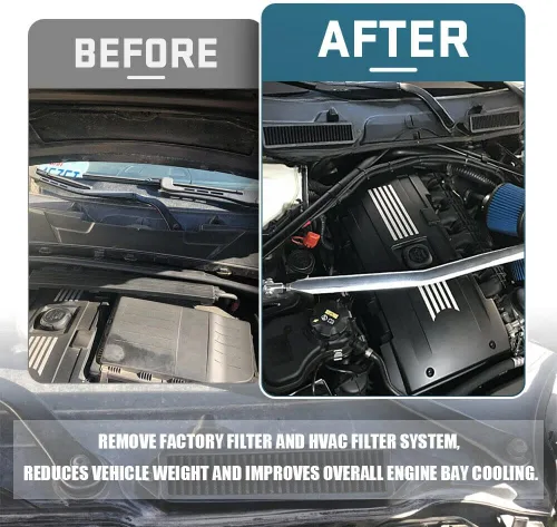 Vista 5 de Filtros de Cubierta de Aire Compatibles con BMW E chasis E82 E88 E90 E91 E92 E93 X1 335i 135i 328i Negro