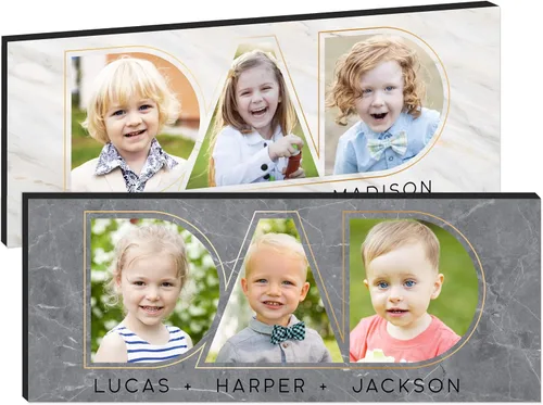 Vista 12 de Regalos para papá de hija, hijo – Dad Photo Sign personalizado con imágenes de niños – 11 x 5 pulgadas y 18 x 7 pulgadas – 10 colores de fondo