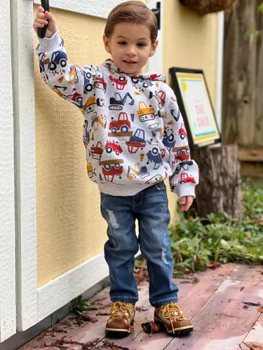 Vista 10 de Sudadera con capucha de forro polar de algodón para niños pequeños 2-7T