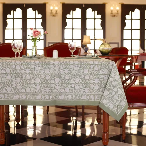 Vista 3 de Labhanshi Mantel redondo de 60 pulgadas, 4 plazas y rectangular, 72 x 108 pulgadas, mantel de 8 plazas para cocina, mesa de comedor, algodón