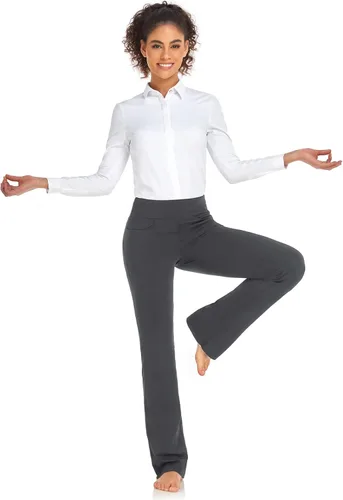 Vista 69 de Safort Pantalones de yoga con entrepierna de 28" 30" 32" 34"más amplios en la parte inferior para botas altas, 4 bolsillos, UPF50+