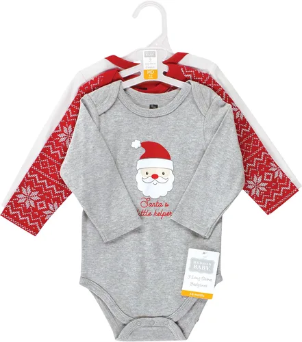 Vista 144 de Hudson Baby Body unisex de algodón de manga larga para bebé, leopardo rosa rojo