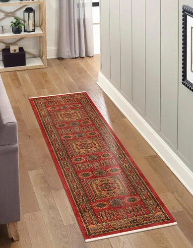 Vista 15 de Unique Loom Sahand Collection - Alfombra tradicional geométrica roja (2 pies 2 pulgadas x 3 pies)