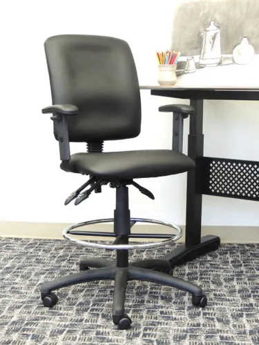 Vista 3 de Taburete multifunción Boss, de tela, Plástico Madera, Negro