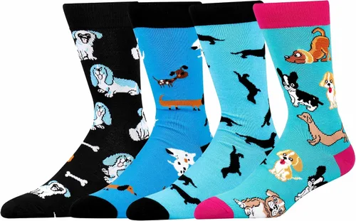 Vista 14 de AFADER Calcetines divertidos y acogedores de algodón para hombre, calcetines de vestir novedosos y locos, talla 7-12 Af-16