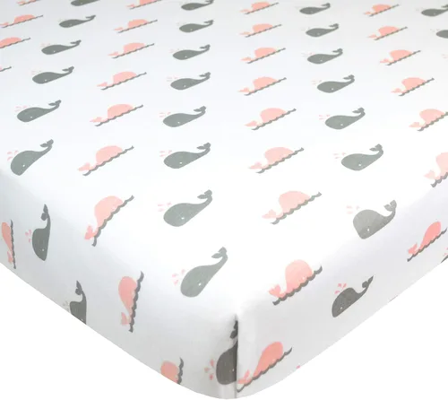 Vista 14 de American Baby Company - Sábana bajera ajustable de tejido de punto suave y transpirable 100% algodón, sábanas de practicuna, Azul